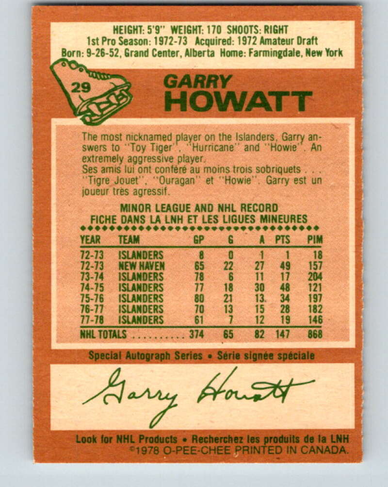 1978-79 O-Pee-Chee #29 Garry Howatt New York Islanders V21195