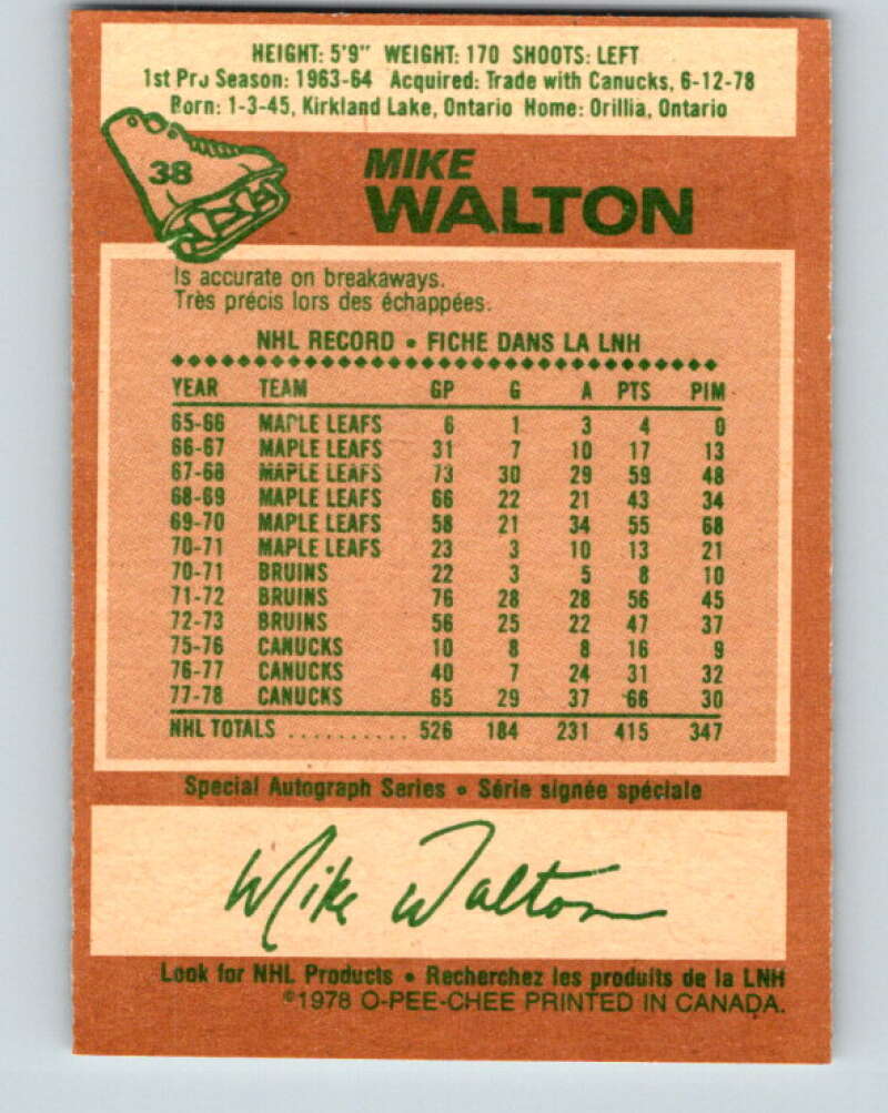 1978-79 O-Pee-Chee #38 Mike Walton St. Louis Blues V21329