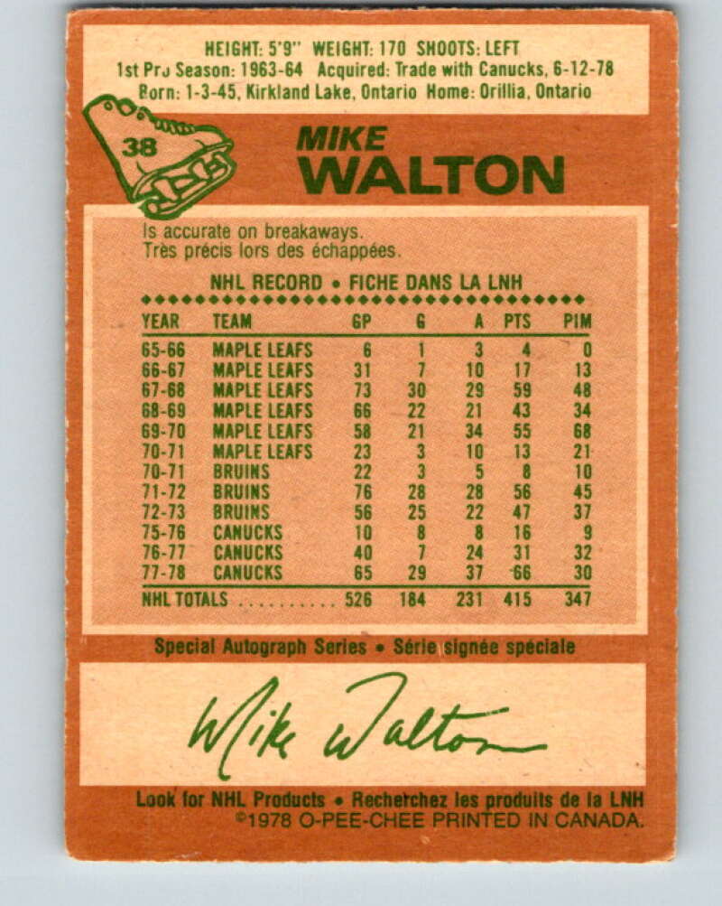 1978-79 O-Pee-Chee #38 Mike Walton St. Louis Blues V21339