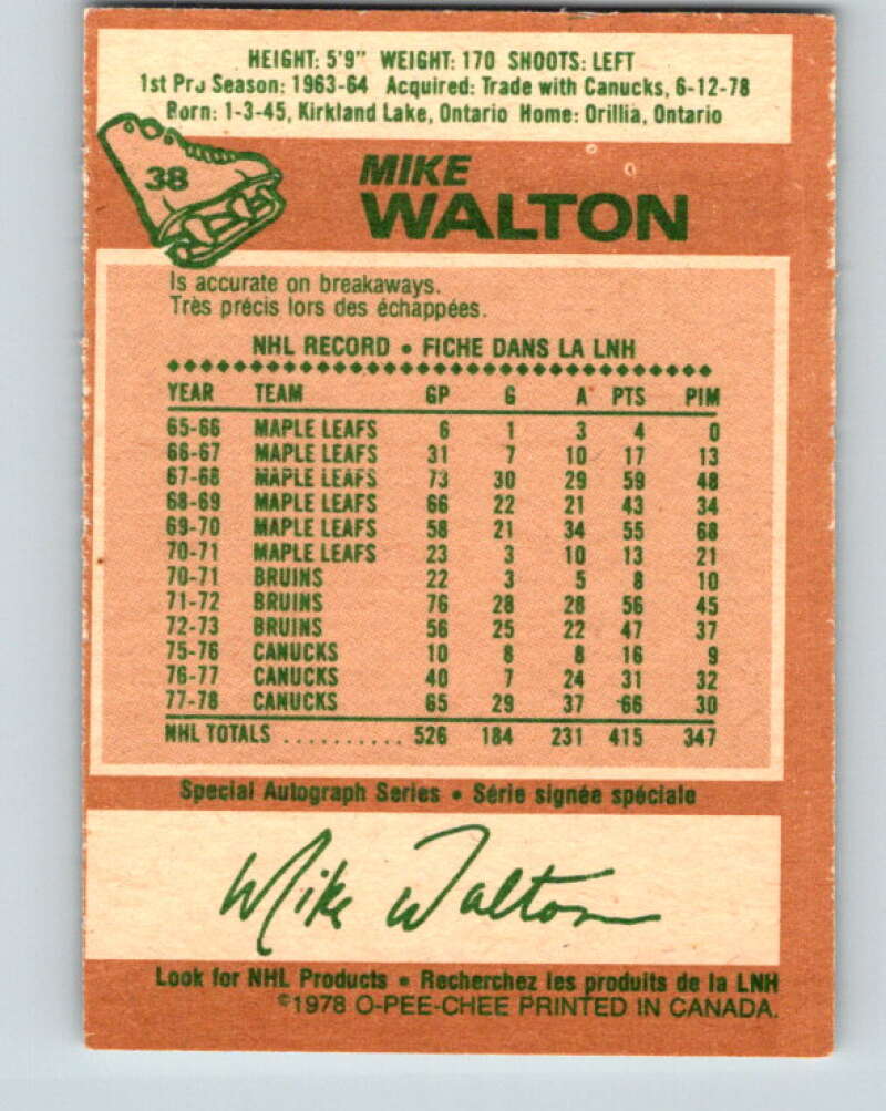 1978-79 O-Pee-Chee #38 Mike Walton St. Louis Blues V21341