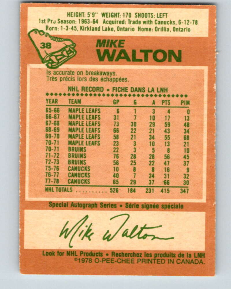 1978-79 O-Pee-Chee #38 Mike Walton St. Louis Blues V21344
