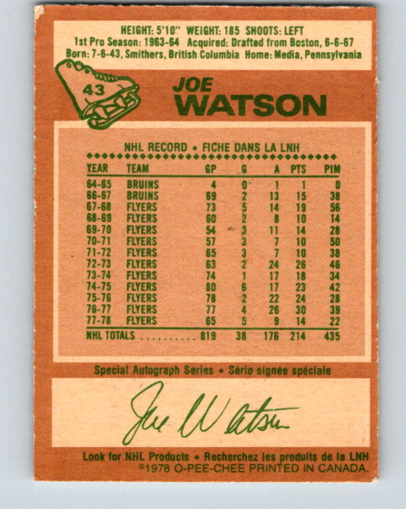 1978-79 O-Pee-Chee #43 Joe Watson Colorado Rockies V21419