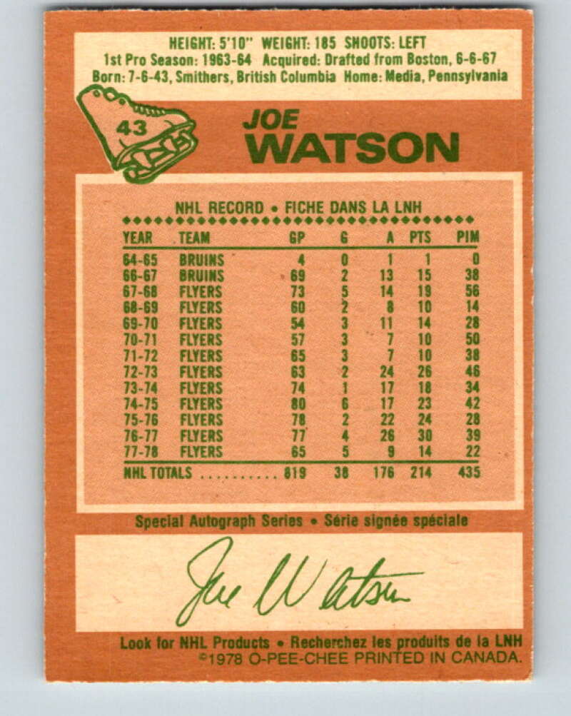 1978-79 O-Pee-Chee #43 Joe Watson Colorado Rockies V21425