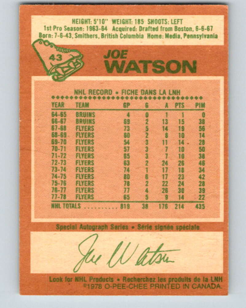 1978-79 O-Pee-Chee #43 Joe Watson Colorado Rockies V21427