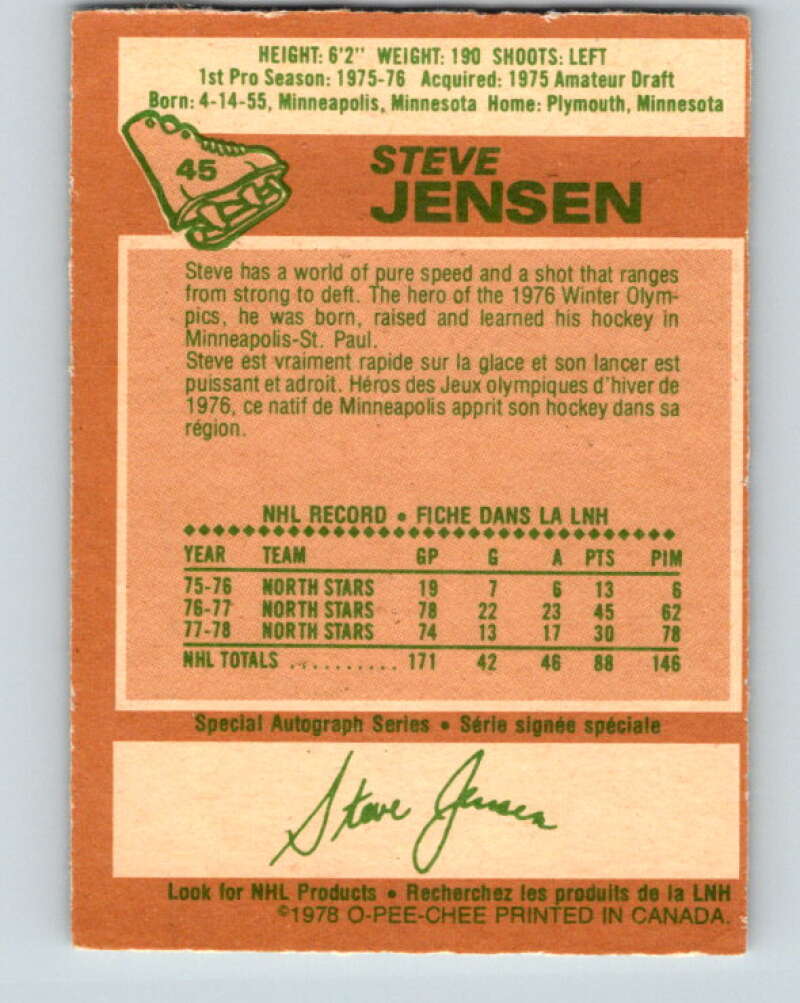 1978-79 O-Pee-Chee #45 Steve Jensen Los Angeles Kings V21453