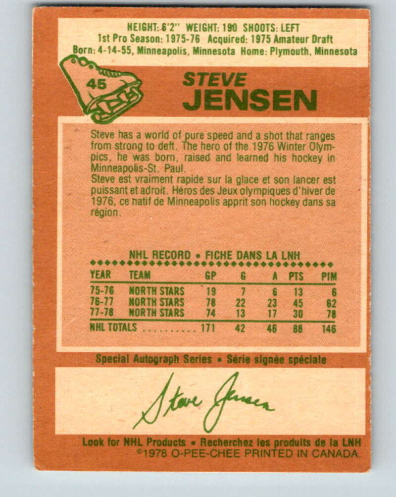 1978-79 O-Pee-Chee #45 Steve Jensen Los Angeles Kings V21461