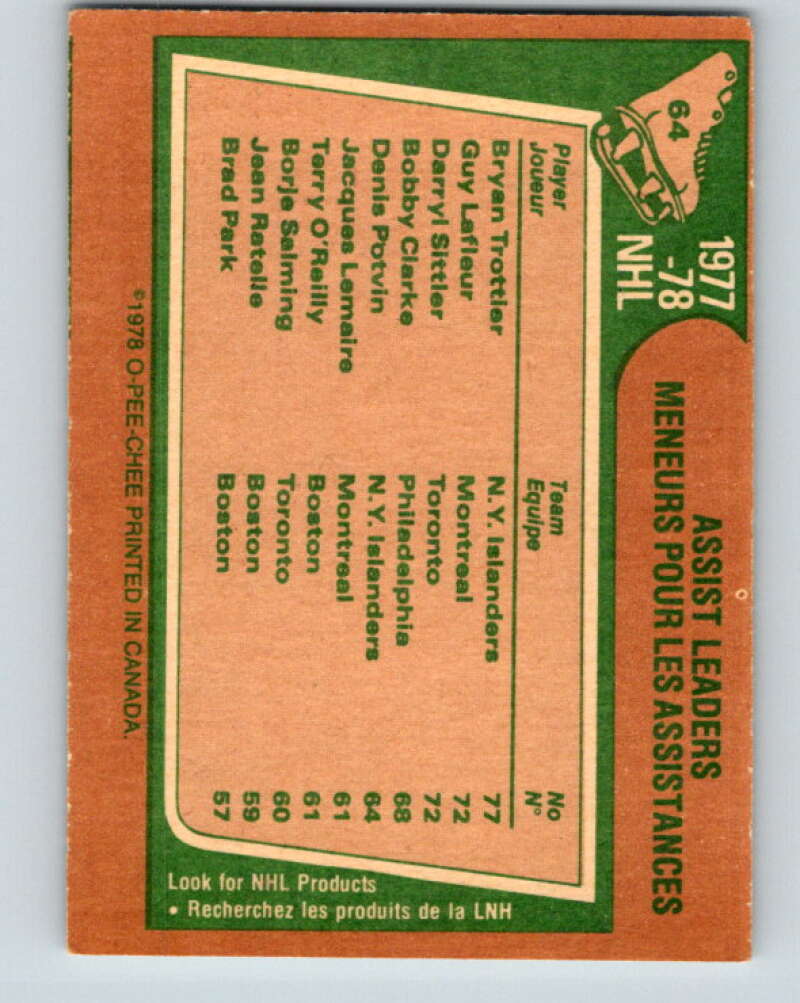 1978-79 O-Pee-Chee #64 Brian Trottier/Guy Lafleur/Darryl Sittler LL V21751