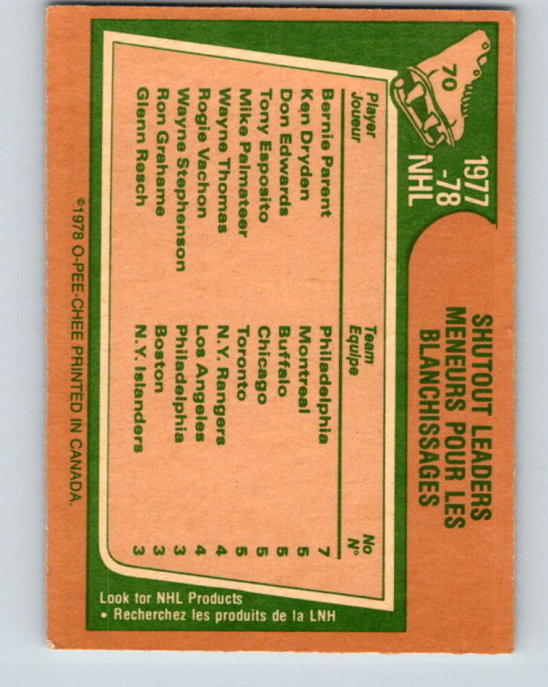 1978-79 O-Pee-Chee #70 Parent/Dryden/Edwards/Esposito/Palmateer V21840