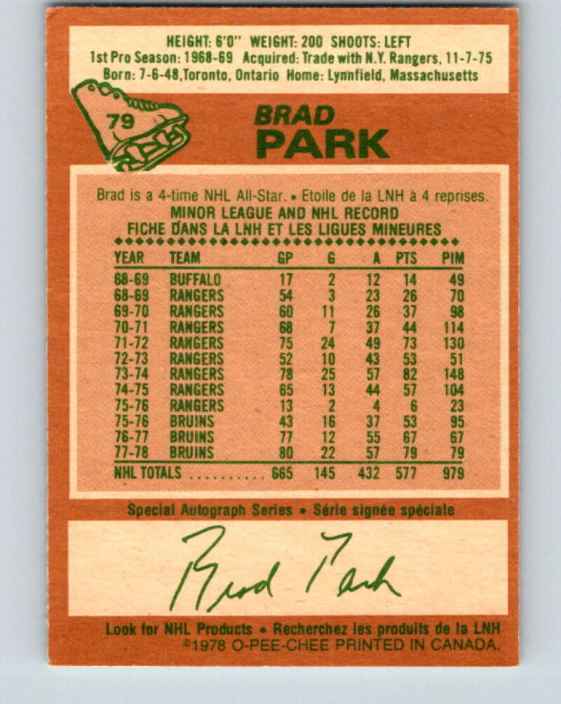 1978-79 O-Pee-Chee #79 Brad Park Boston Bruins V21973