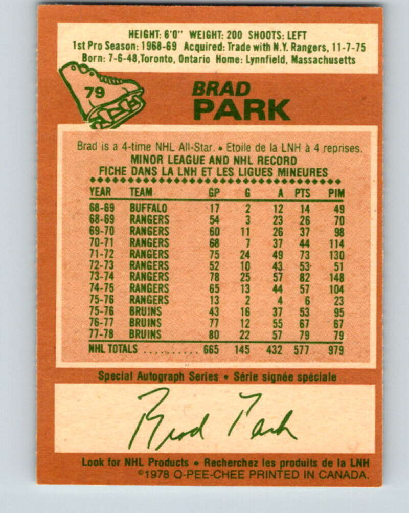 1978-79 O-Pee-Chee #79 Brad Park Boston Bruins V21975