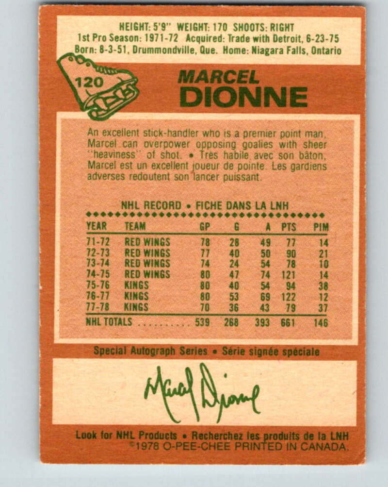 1978-79 O-Pee-Chee #120 Marcel Dionne Los Angeles Kings V22568