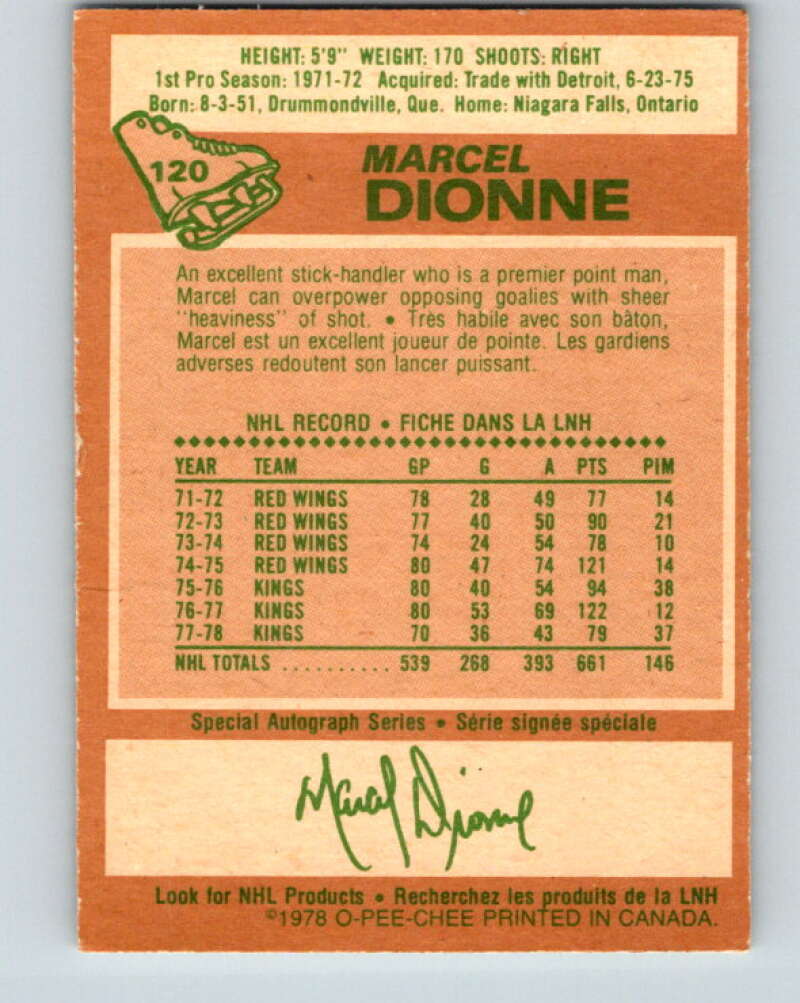 1978-79 O-Pee-Chee #120 Marcel Dionne Los Angeles Kings V22575