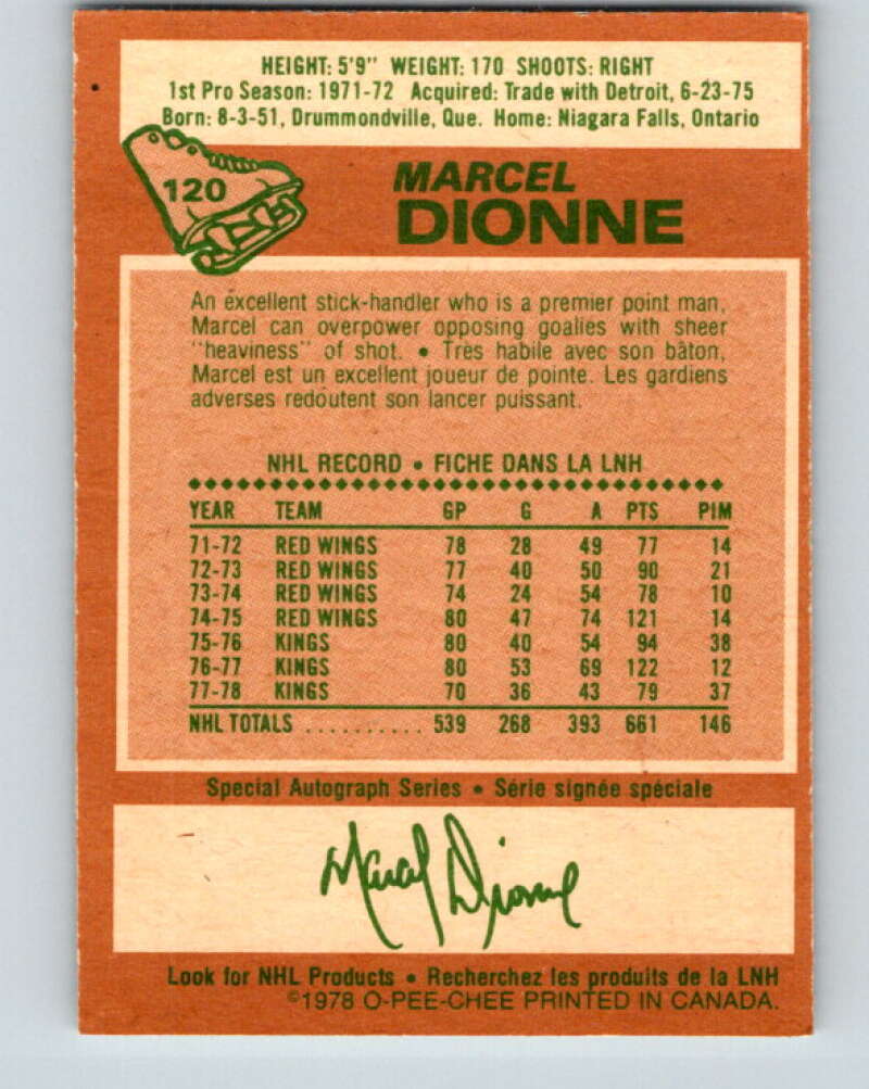 1978-79 O-Pee-Chee #120 Marcel Dionne Los Angeles Kings V22580