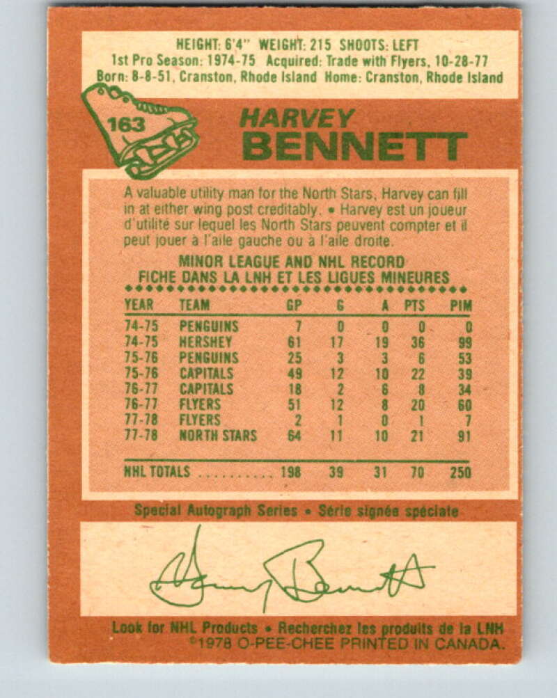 1978-79 O-Pee-Chee #163 Harvey Bennett St. Louis Blues V23161