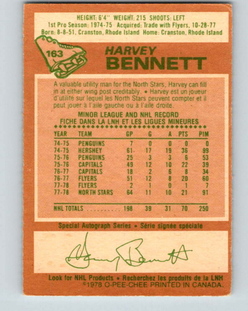 1978-79 O-Pee-Chee #163 Harvey Bennett St. Louis Blues V23162