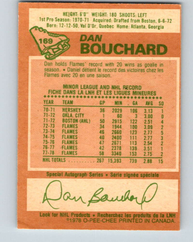 1978-79 O-Pee-Chee #169 Dan Bouchard Atlanta Flames V23239