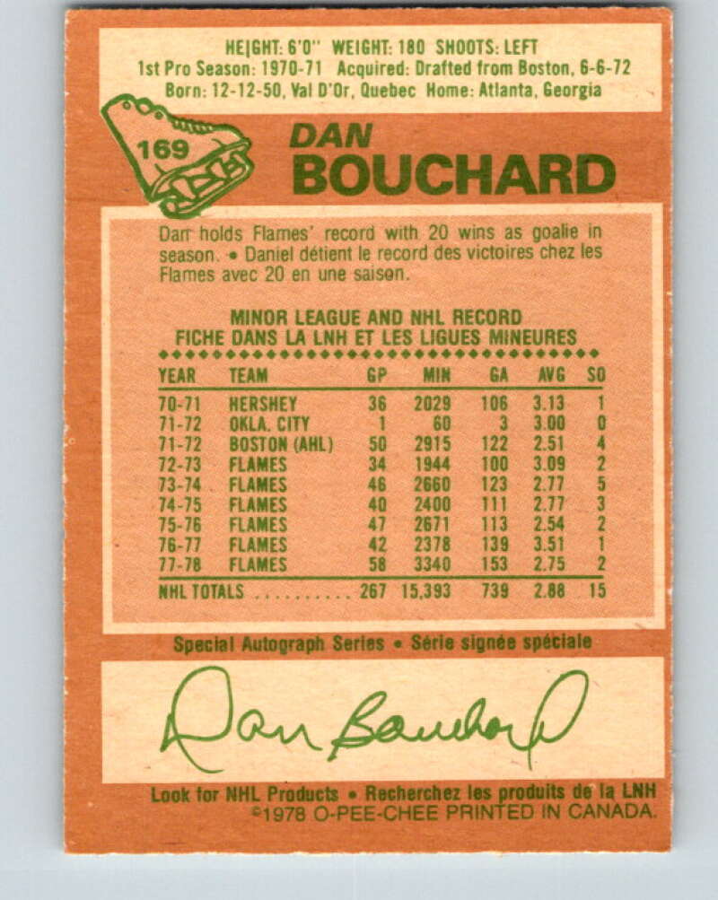 1978-79 O-Pee-Chee #169 Dan Bouchard Atlanta Flames V23241