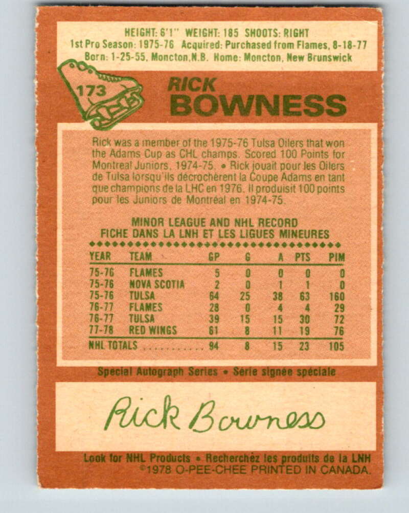 1978-79 O-Pee-Chee #173 Rick Bowness St. Louis Blues V23299