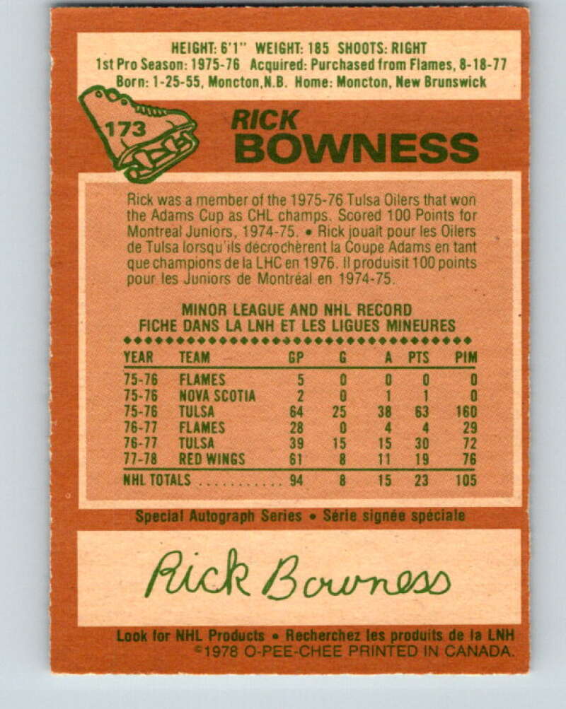 1978-79 O-Pee-Chee #173 Rick Bowness St. Louis Blues V23310