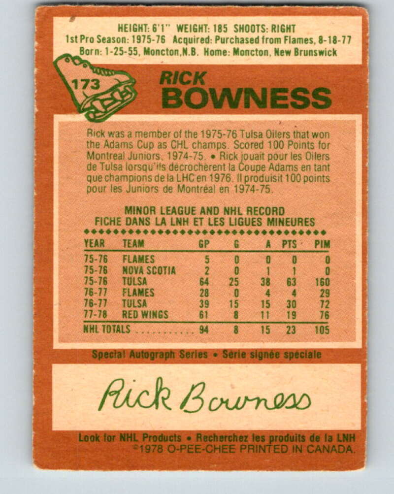 1978-79 O-Pee-Chee #173 Rick Bowness St. Louis Blues V23312
