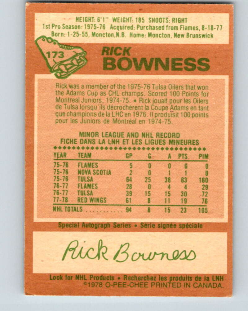 1978-79 O-Pee-Chee #173 Rick Bowness St. Louis Blues V23313