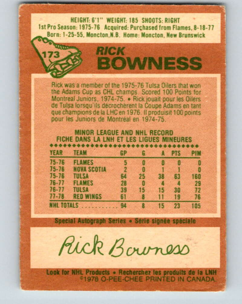 1978-79 O-Pee-Chee #173 Rick Bowness St. Louis Blues V23314