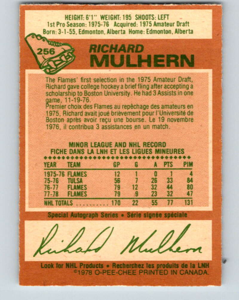 1978-79 O-Pee-Chee #256 Richard Mulhern Atlanta Flames V24476