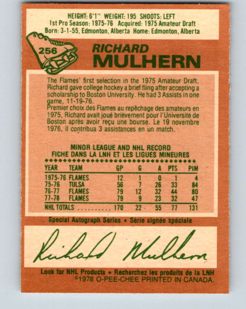1978-79 O-Pee-Chee #256 Richard Mulhern Atlanta Flames V24477