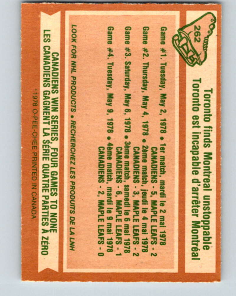 1978-79 O-Pee-Chee #262 Stanley Cup Semi-Finals V24560