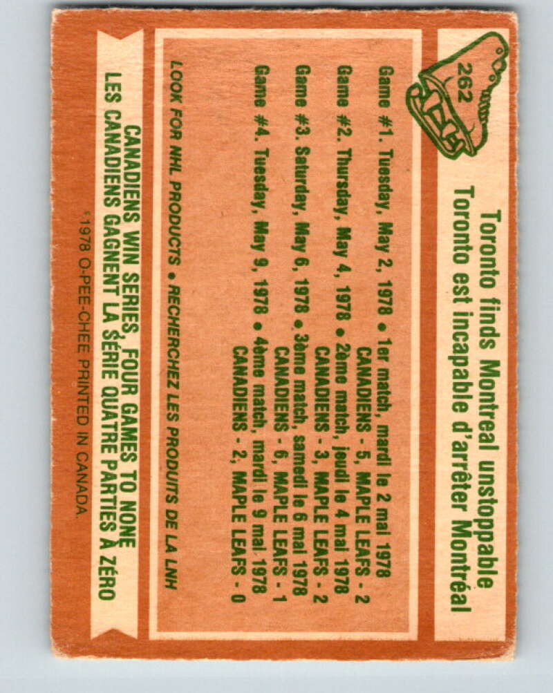 1978-79 O-Pee-Chee #262 Stanley Cup Semi-Finals V24561