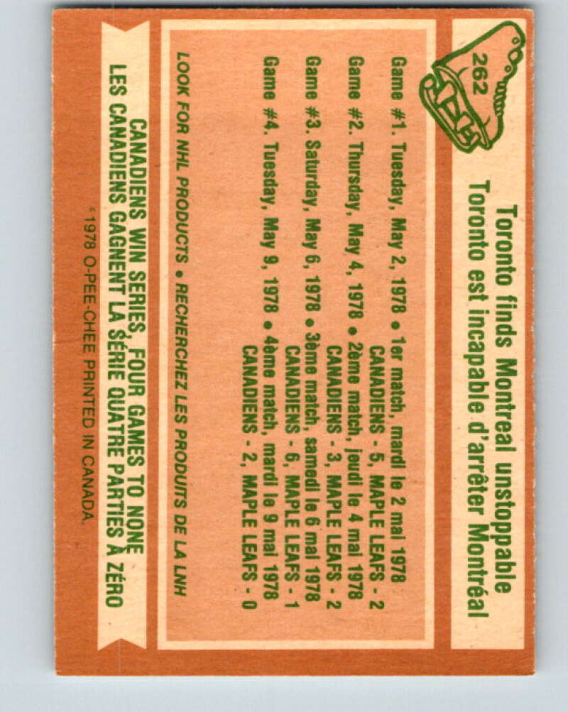 1978-79 O-Pee-Chee #262 Stanley Cup Semi-Finals V24564