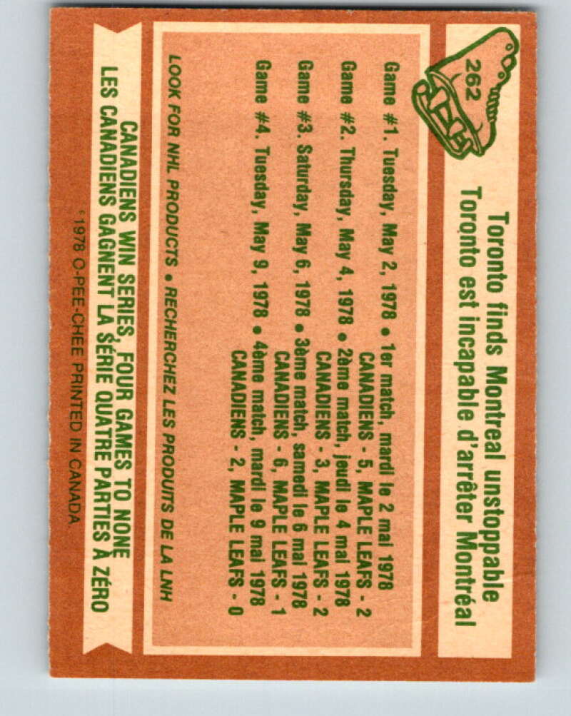 1978-79 O-Pee-Chee #262 Stanley Cup Semi-Finals V24567