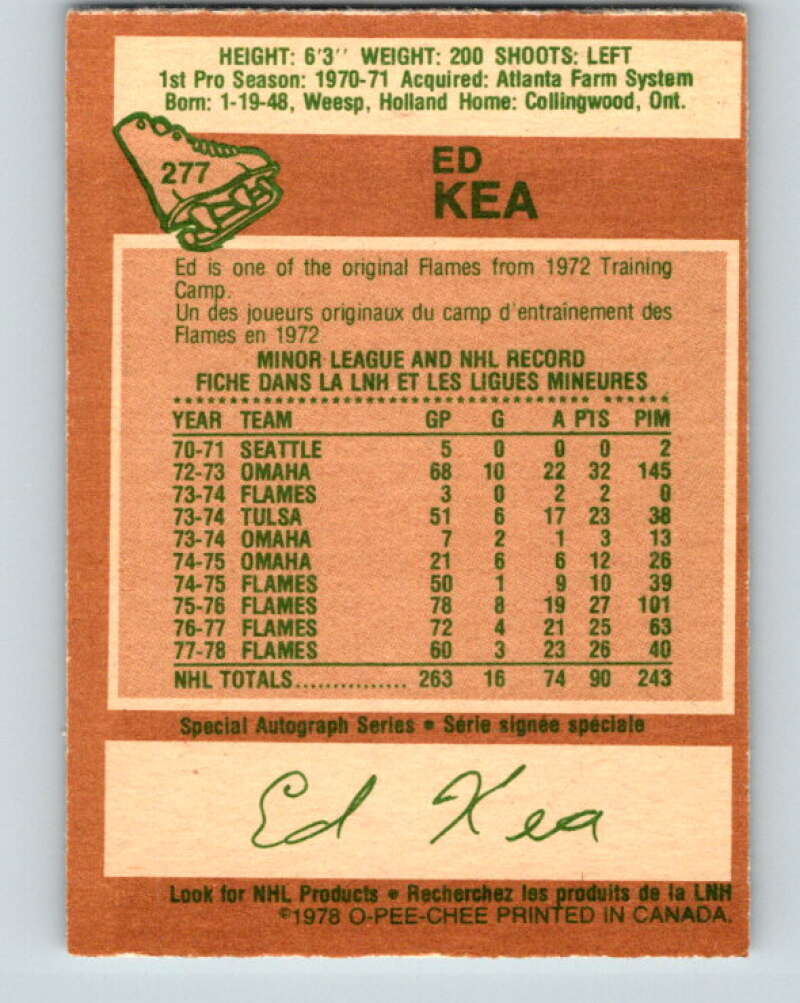 1978-79 O-Pee-Chee #277 Ed Kea Atlanta Flames V24759