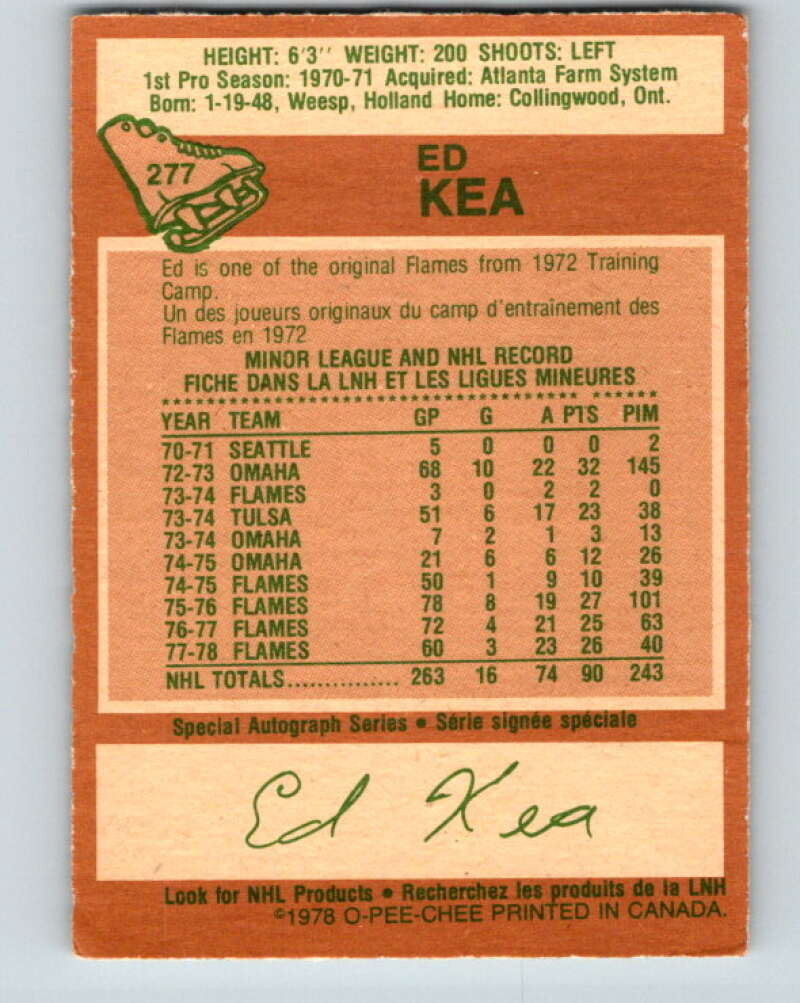1978-79 O-Pee-Chee #277 Ed Kea Atlanta Flames V24762
