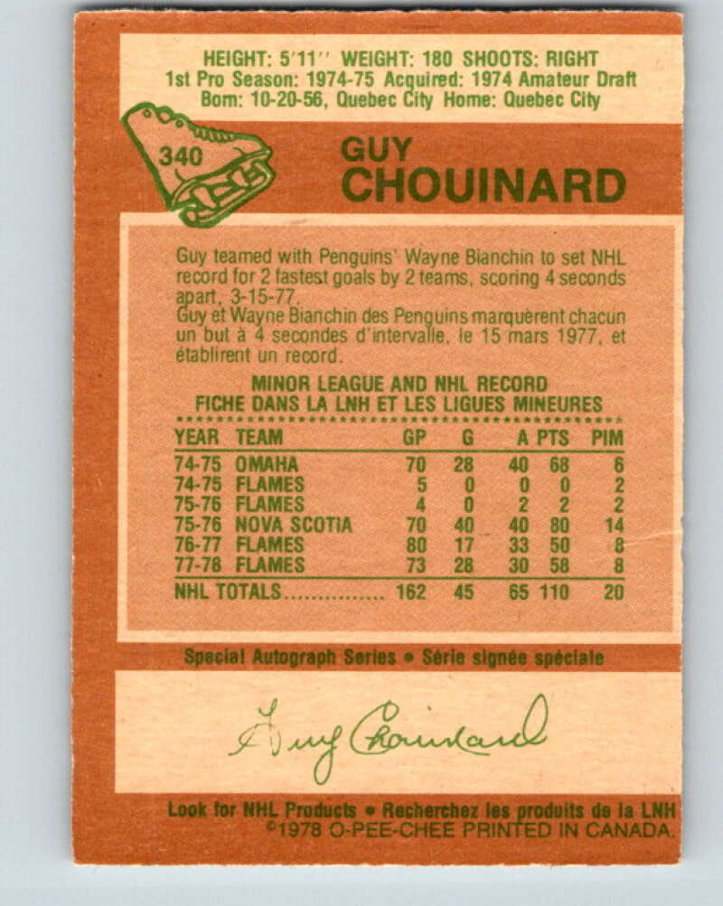 1978-79 O-Pee-Chee #340 Guy Chouinard Atlanta Flames V25634