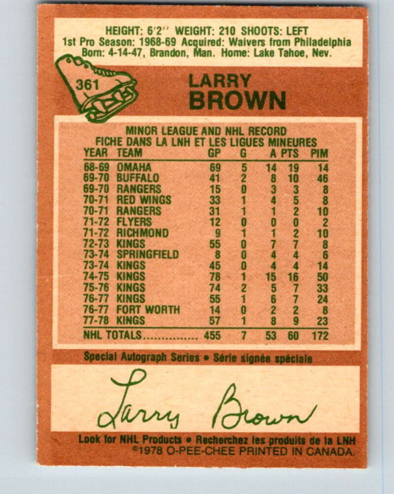 1978-79 O-Pee-Chee #361 Larry Brown Los Angeles Kings V25908