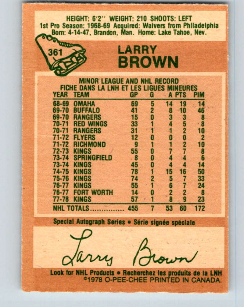 1978-79 O-Pee-Chee #361 Larry Brown Los Angeles Kings V25911