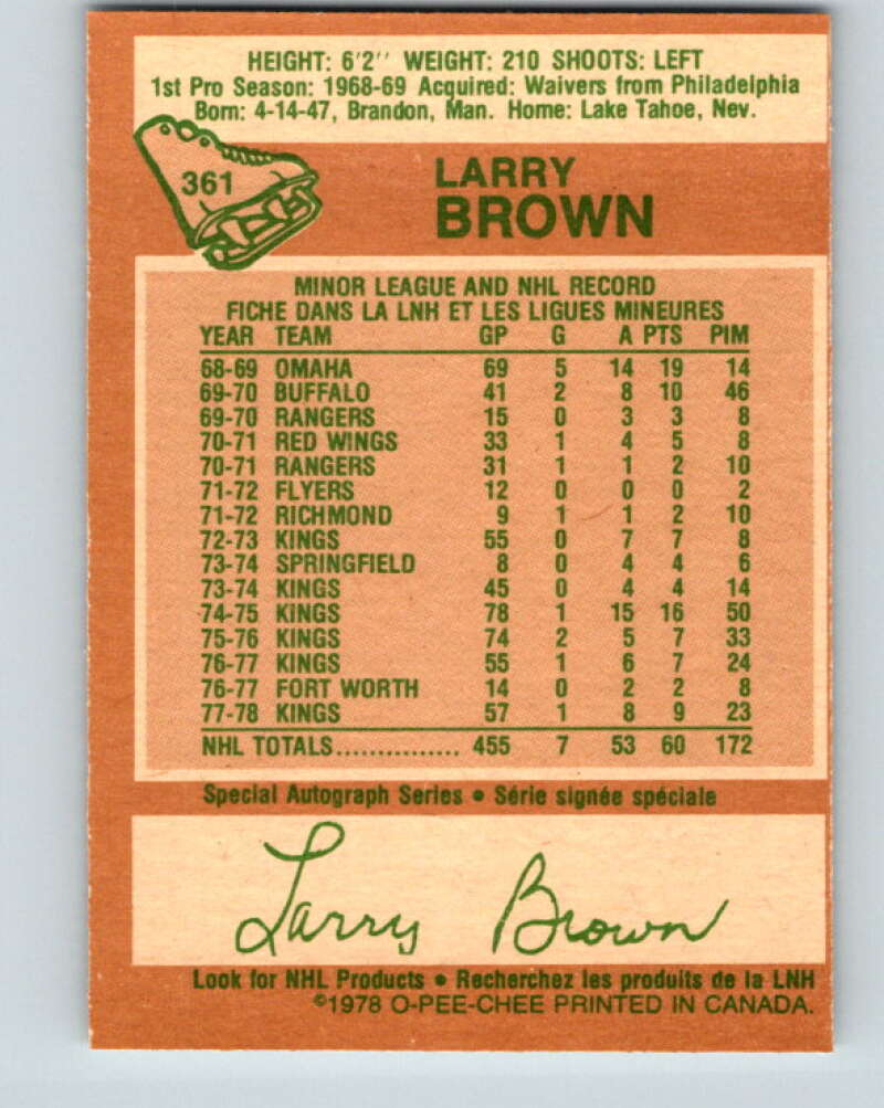 1978-79 O-Pee-Chee #361 Larry Brown Los Angeles Kings V25921