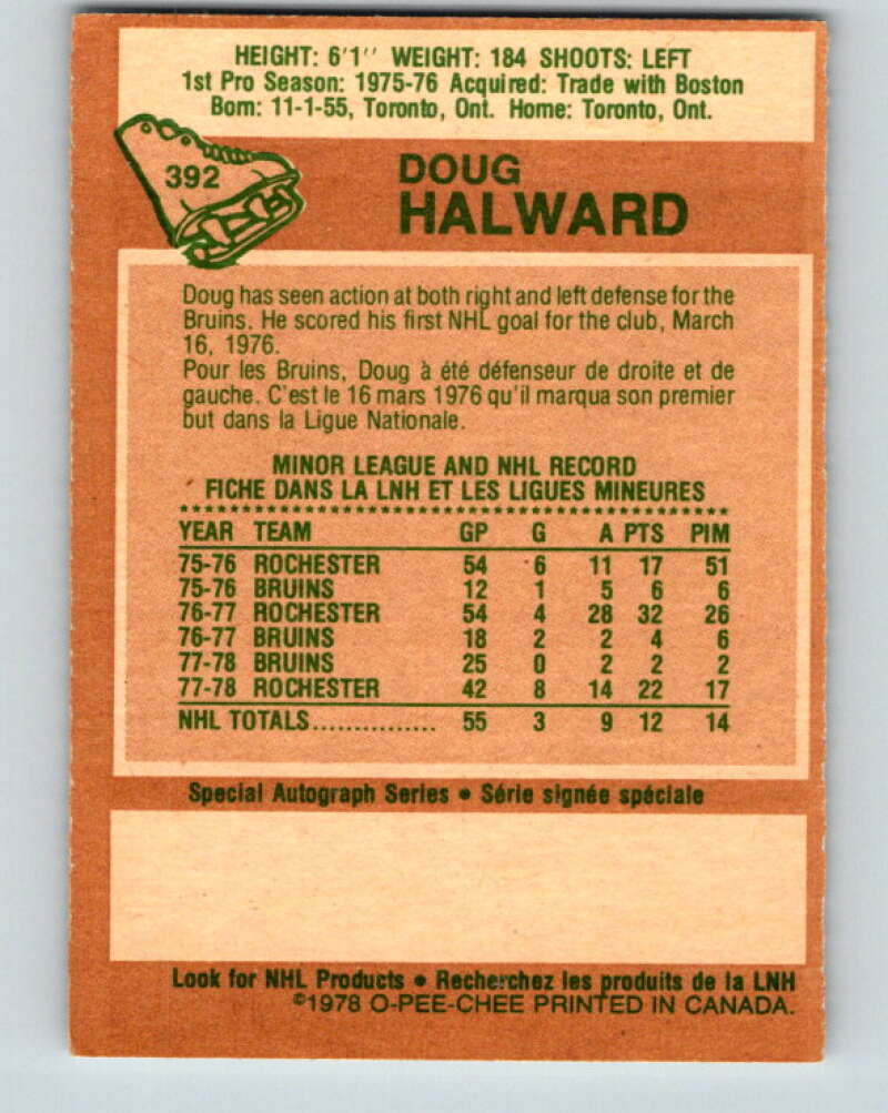 1978-79 O-Pee-Chee #392 Doug Halward Los Angeles Kings V26482