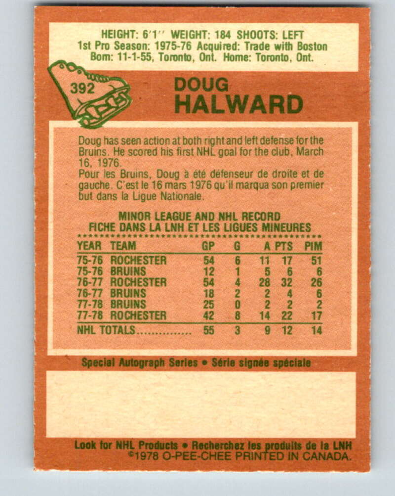 1978-79 O-Pee-Chee #392 Doug Halward Los Angeles Kings V26490
