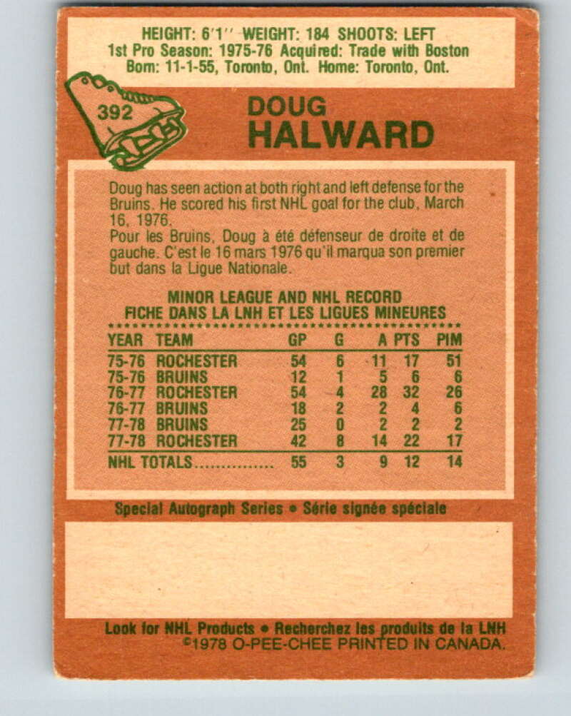 1978-79 O-Pee-Chee #392 Doug Halward Los Angeles Kings V26492