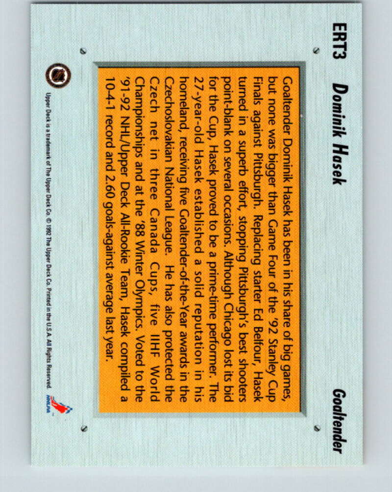 1992-93 Upper Deck Euro-Rookie Team #ERT3 Dominik Hasek V26655