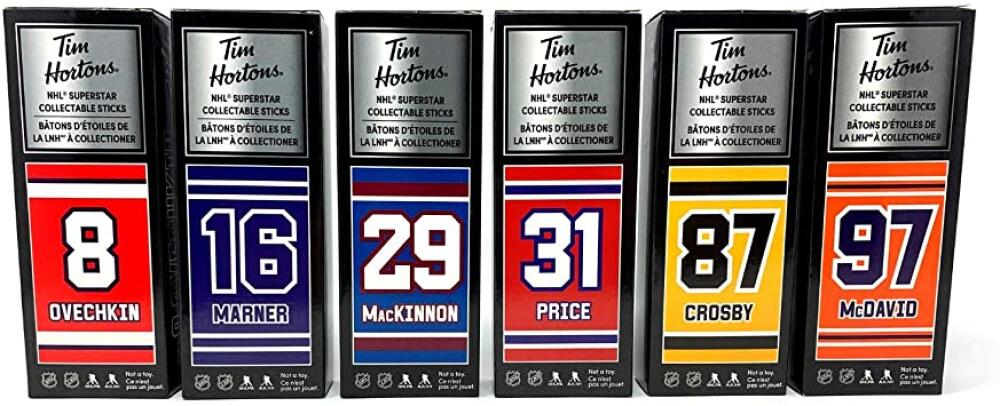 2020 Tim Hortons Limited Edition Sticks Set of 6 - Mcdavid, Crosby ++