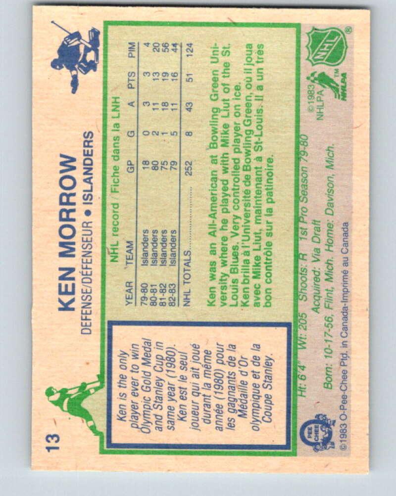 1983-84 O-Pee-Chee #13 Ken Morrow New York Islanders V26728