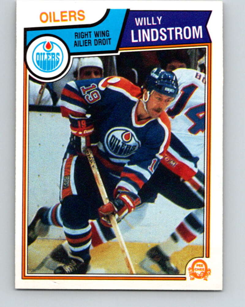 1983-84 O-Pee-Chee #35 Willy Lindstrom  Edmonton Oilers  V26794