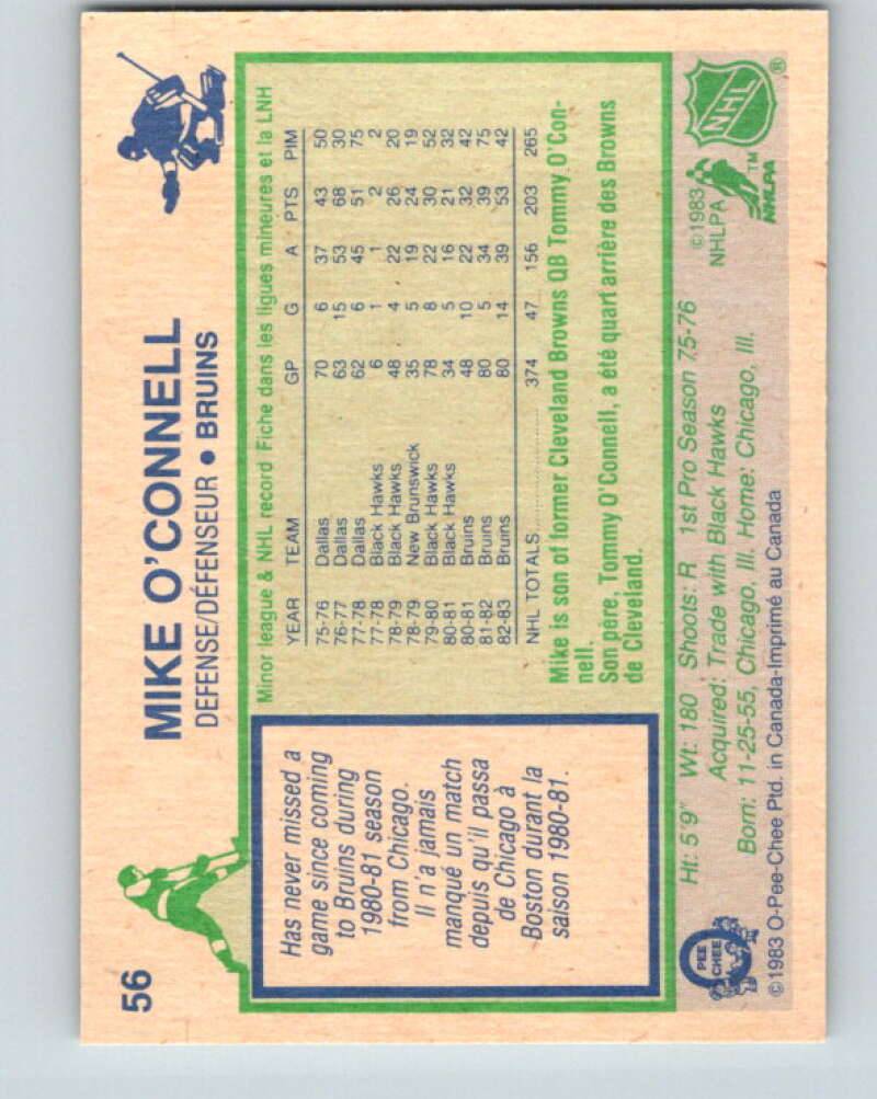 1983-84 O-Pee-Chee #56 Mike O'Connell Boston Bruins V26864