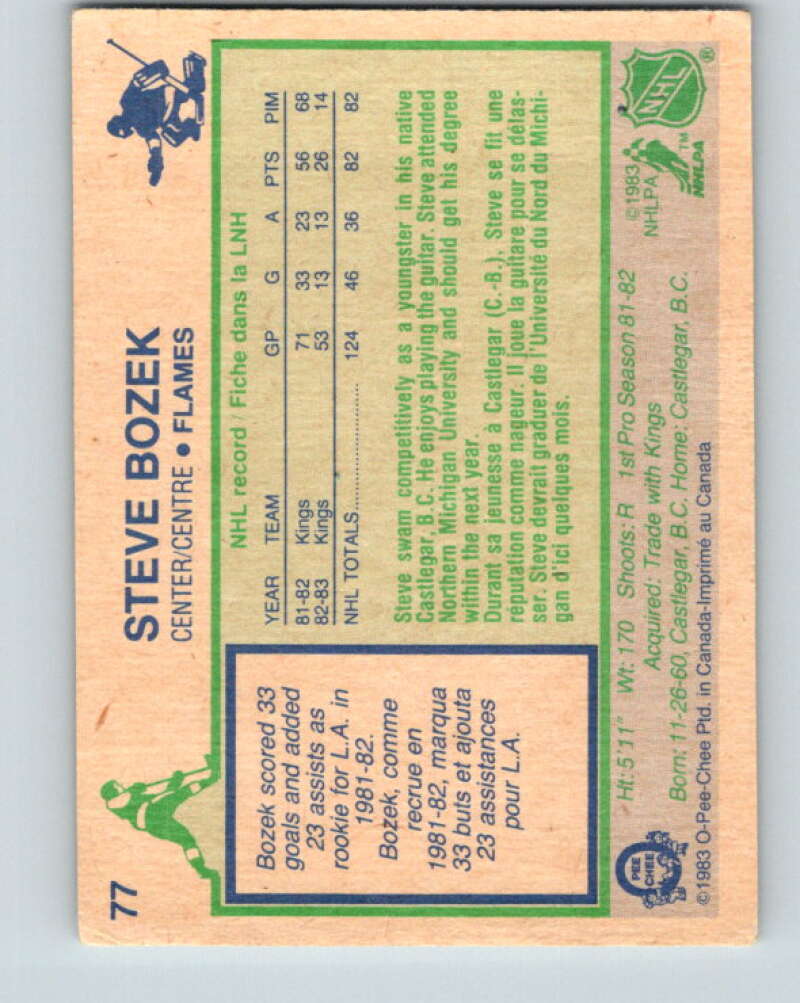 1983-84 O-Pee-Chee #77 Steve Bozek Calgary Flames V26952
