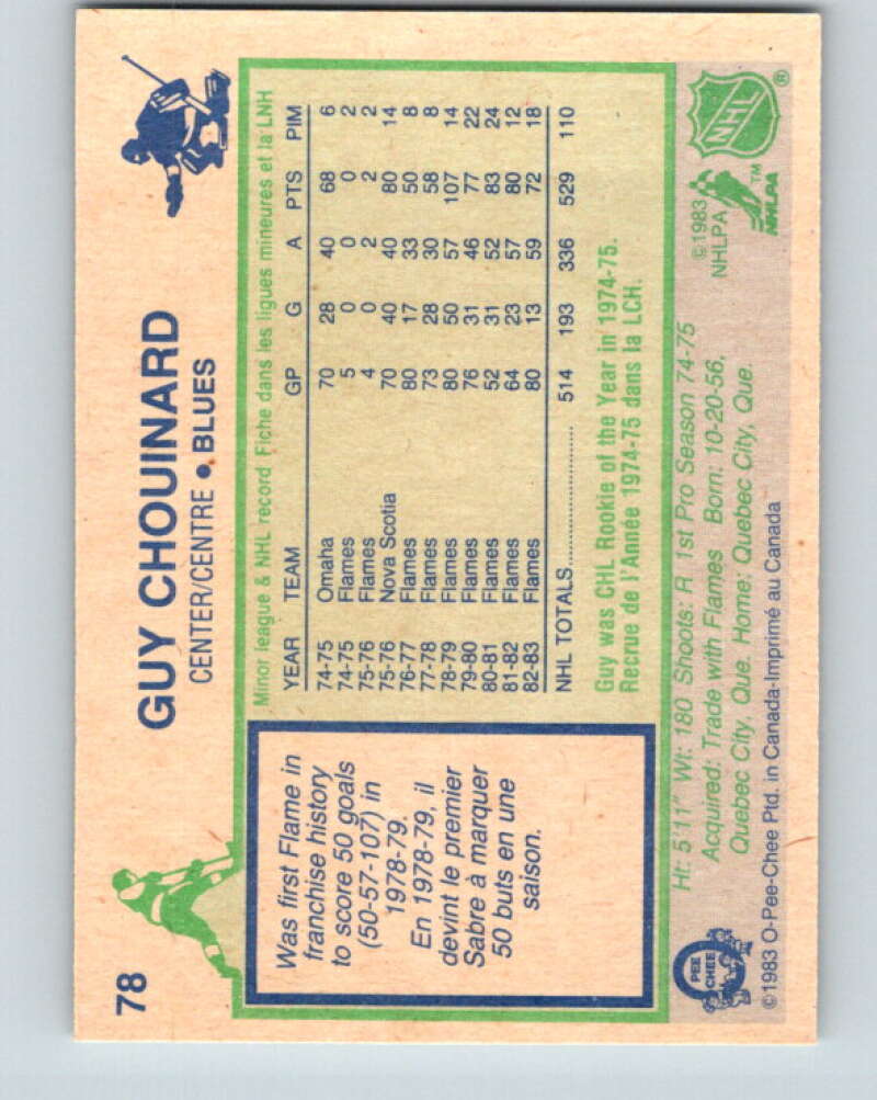 1983-84 O-Pee-Chee #78 Guy Chouinard St. Louis Blues V26957