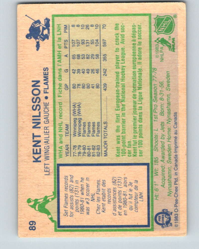1983-84 O-Pee-Chee #89 Kent Nilsson Calgary Flames V26995
