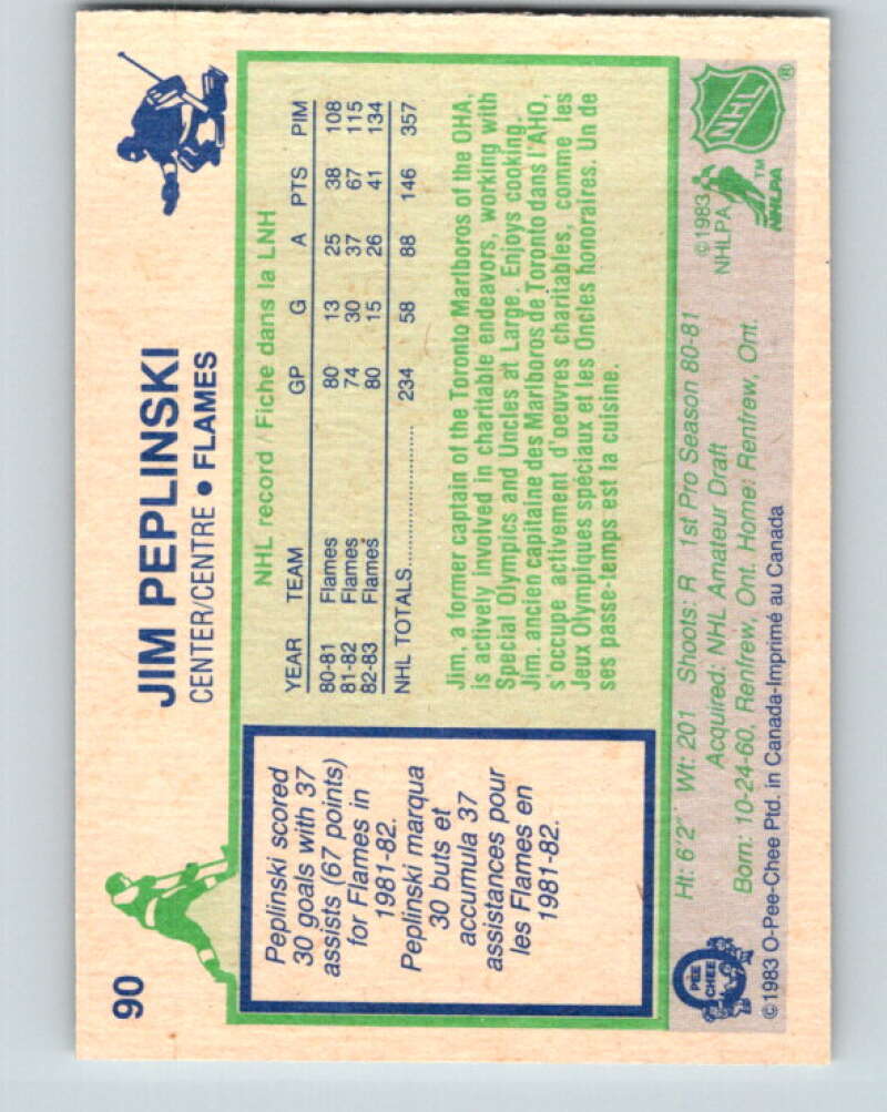 1983-84 O-Pee-Chee #90 Jim Peplinski Calgary Flames V26998